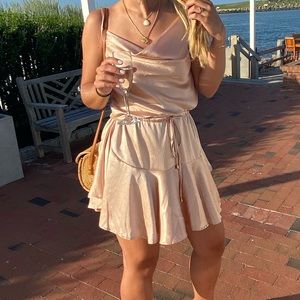 Light pink satin dress